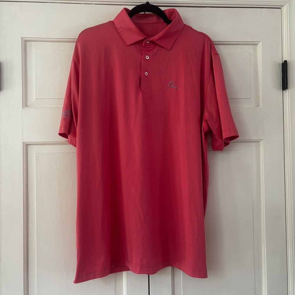 Rhoback‎ Coral Polo Shirt Embroidered Logo Golf Polo Size XL